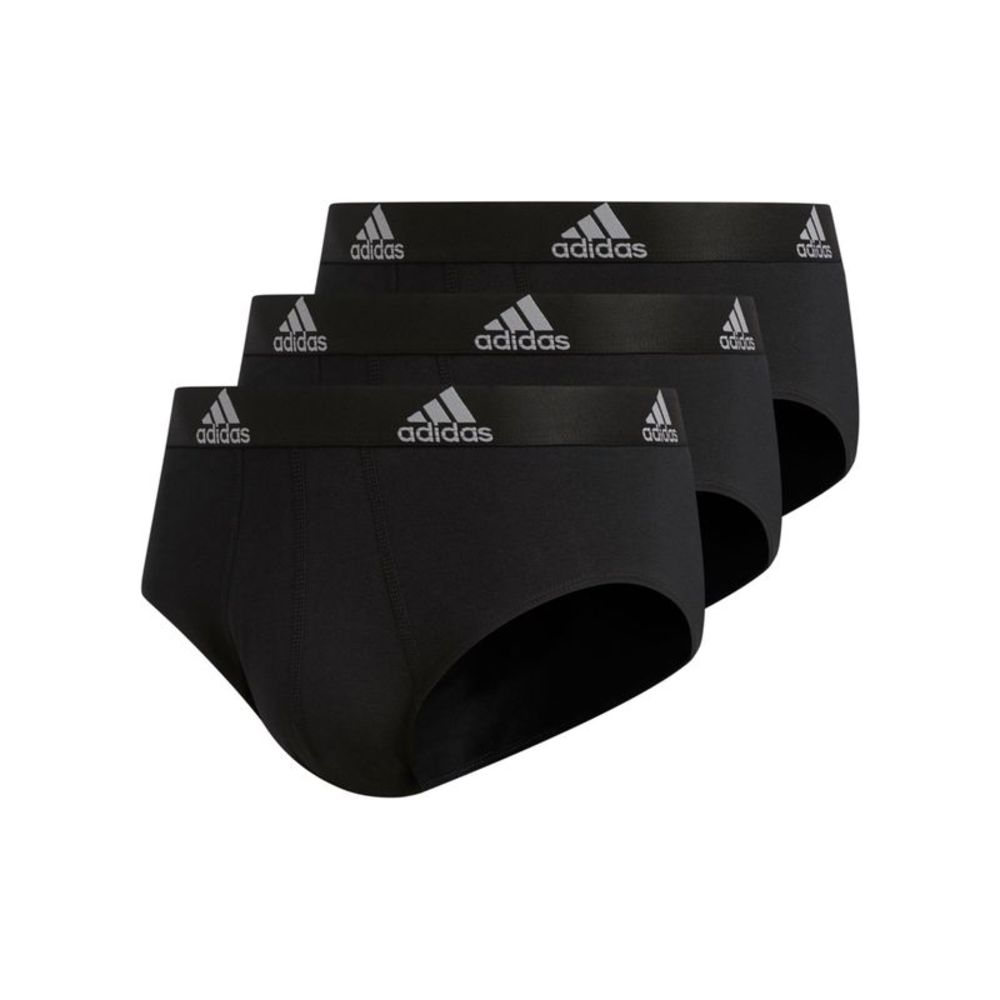ADIDAS Intimates 3 Pack Black Cotton Underwear Briefs XL